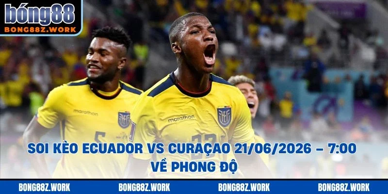Soi kèo Ecuador vs Curaçao Ngày 21/06/2026 – 7:00 về phong độ